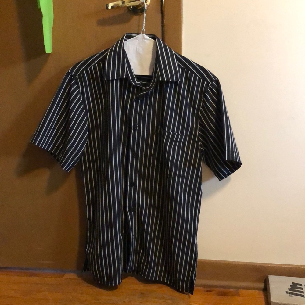 Michael Brandon short sleeve striped dress shirt